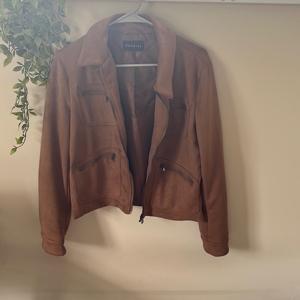 Brown Faux Leather Jacket